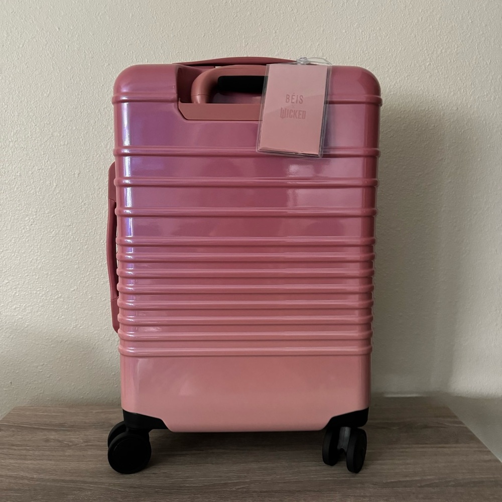 BEIS The Carry-On Roller in Wicked Pink NWT
